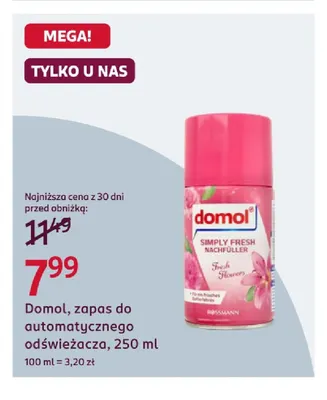 Zapas do automatycznego odświeżacza Domol promocja w Rossmann