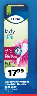 Wkłady anatomiczne Ultra Mini Plus Slim Tena Lady promocja w Netto