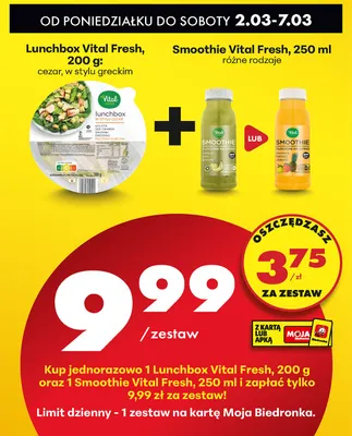 Zestaw: Lunchbox, różne rodzaje + smoothie, różne rodzaje promocja w Biedronka