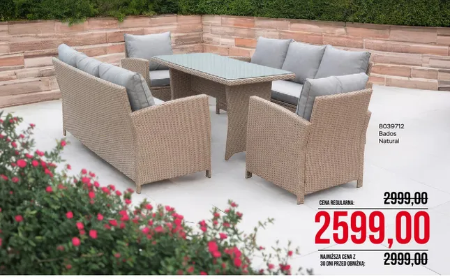 Komplet technorattanowy Bados Natural promocja w Abra Meble