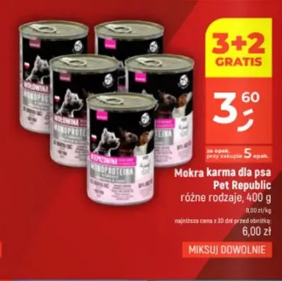 Mokra karma dla psa Pet Republic promocja w Dealz