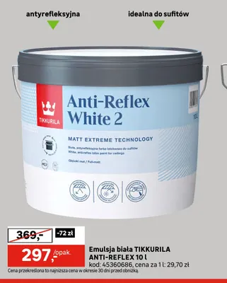 Emulsja biała Tikkurila Anti-Reflex promocja w Leroy Merlin