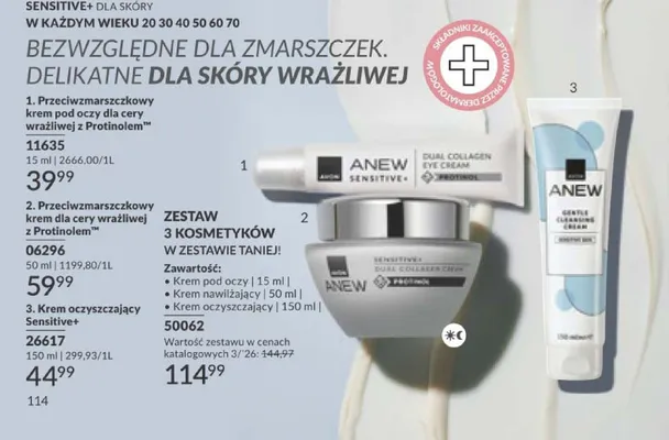 Zestaw 3 kosmetyków: krem pod oczy + krem nawilżający + krem oczyszczający promocja w AVON