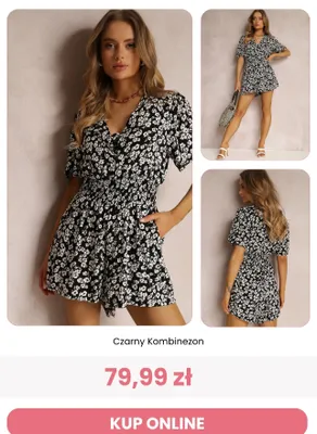 Kombinezon damski Renee czarny promocja w Renee