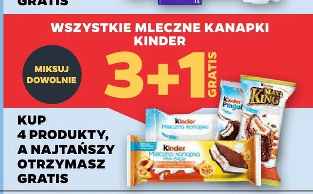 Mleczne kanapki Kinder promocja w Netto