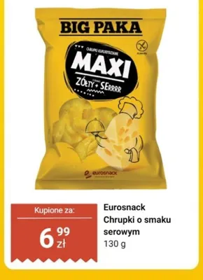 Chrupki o smaku serowym Eurosnack Maxi promocja w Dino