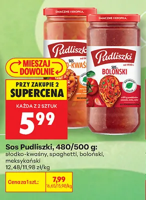 Sos słodko-kwaśny Pudliszki promocja w Biedronka