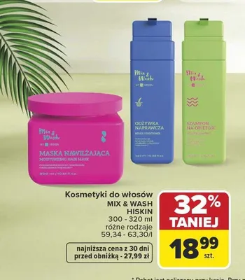 Szampon do włosów Hiskin Mix & Wash promocja w Carrefour