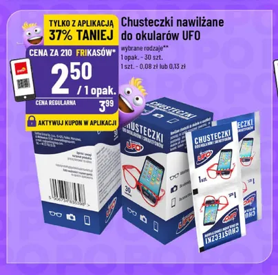 Chusteczki nawilżane do okularów UFO promocja w POLOmarket