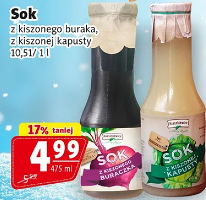 Sok z kiszonego buraka, z kiszonej kapusty promocja w Prim Market