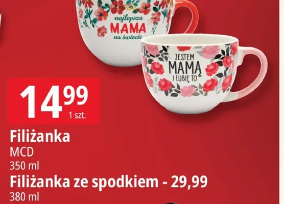 Filiżanka ze spodkiem MCD 380ml promocja w Leclerc