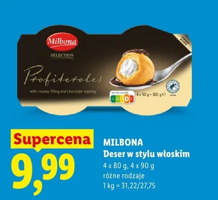 Deser w stylu włoskim Milbona Selection Profiteroles promocja w Lidl