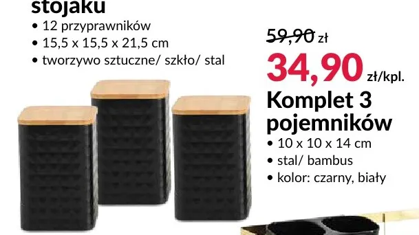 Komplet 3 pojemników promocja w Salony Agata