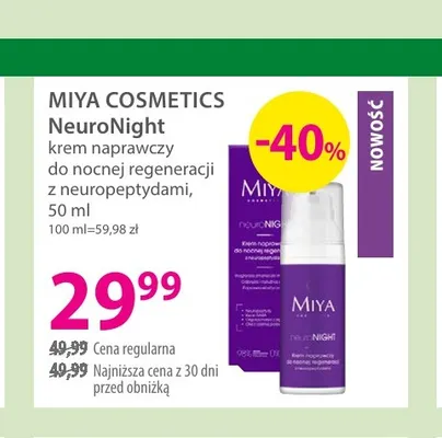 NeuroNight krem naprawczy do nocnej regeneracji z neuropeptydami Miya Cosmetics promocja w Hebe