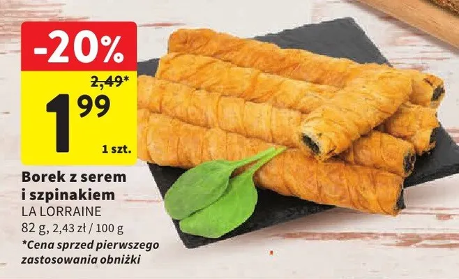 Borek z serem i szpinakiem La Lorraine promocja w Intermarche