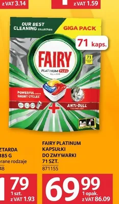 Kapsułki do zmywarki Platinum Plus All in One Giga Pack Fairy promocja w Selgros