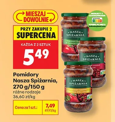 Pomidory suszone z pestkami dyni i ziołami Nasza Spiżarnia promocja w Biedronka