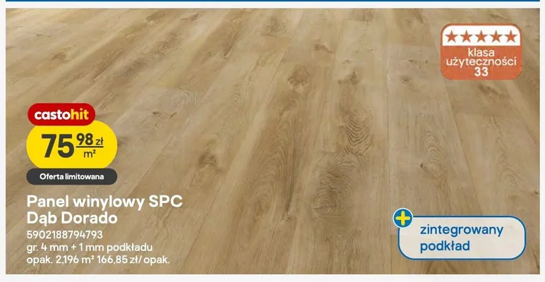 Panel winylowy SPC Dąb Dorado promocja w Castorama
