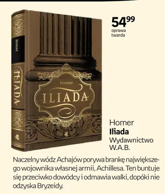 Książka Iliada Homer Wydawnictwo W.A.B. promocja w Empik