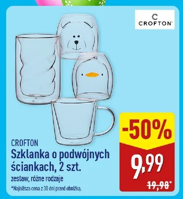 Szklanka o podwójnych ściankach 2 szt. Crofton promocja w Aldi
