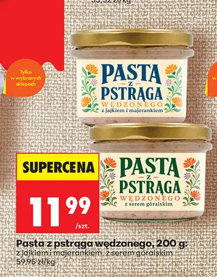 Pasta z pstrąga wędzonego z jajkiem i majerankiem promocja w Biedronka