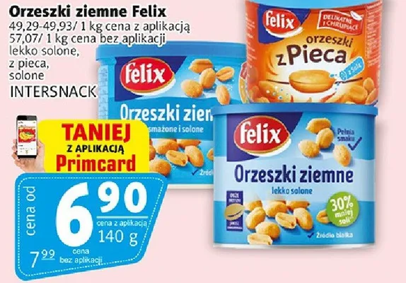Orzeszki ziemne Felix lekko solone, z pieca solone promocja w Prim Market