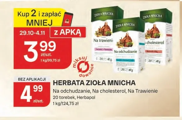 Herbata Zioła Mnicha na odchudzanie Herbapol promocja w Chorten