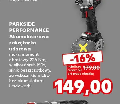 Akumulatorowa zakrętarka udarowa Parkside Performance promocja w Kaufland
