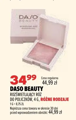 Rozświetlający róż do policzków Daso Beauty promocja w Drogerie Natura
