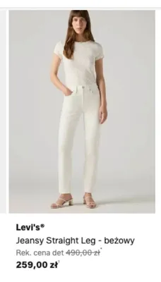 Jeansy damskie Levi's Straight Leg beżowy promocja w Lounge by Zalando
