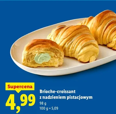 Brioche-croissant z nadzieniem pistacjowym promocja w Lidl