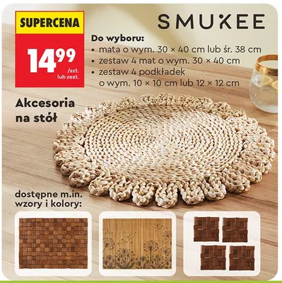 Zestaw 4 podkładek na stół promocja w Biedronka