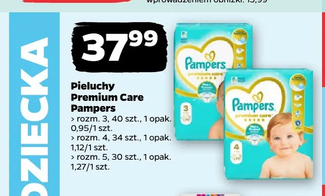 Pieluchy Premium Care rozm. 3 Pampers promocja w Netto