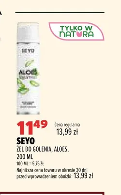 Żel do golenia Aloes Seyo promocja w Drogerie Natura