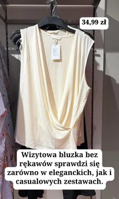 Wizytowa bluzka bez rękawów H&M promocja w H&M