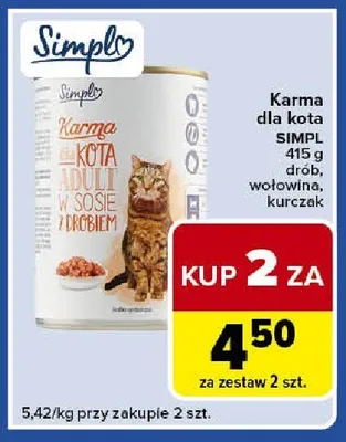 Karma dla kota drób, wołowina, kurczak promocja w Carrefour Express