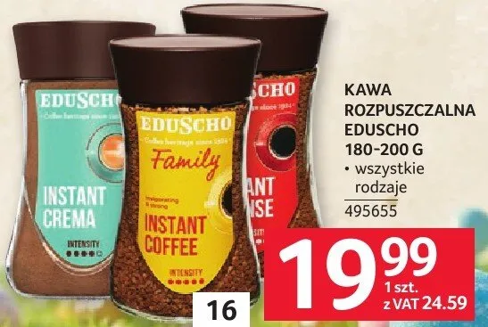 Kawa rozpuszczalna Eduscho 180-200 g promocja w Selgros
