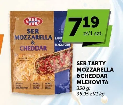 Ser tarty Mozzarella & Cheddar Mlekovita promocja w Groszek