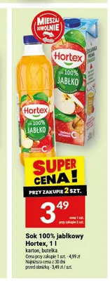 Sok 100% jabłkowy Hortex 1 l promocja w Twój Market