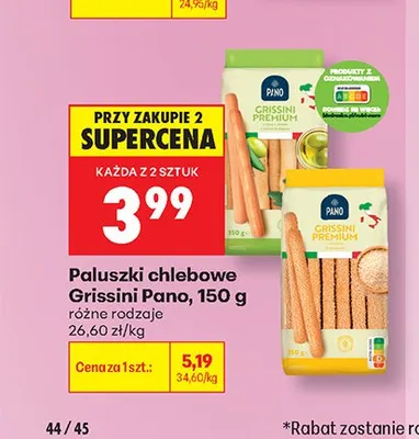 Paluszki chlebowe Grissini Premium Pano promocja w Biedronka