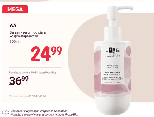 Balsam-serum do ciała kojąco-naprawczy AA LAAB promocja w Rossmann
