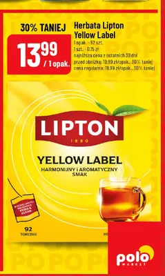 Herbata Lipton Yellow Label promocja w POLOmarket