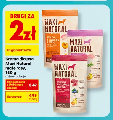 Karma dla psa małe rasy cielęcina Maxi Natural promocja w Biedronka