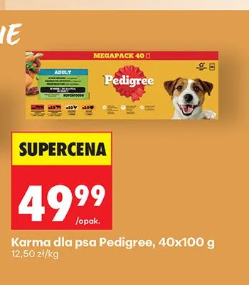 Karma dla psa Pedigree 40-pak 100 g promocja w Biedronka