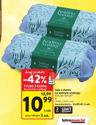 Jajka kurze z chowu na wolnym wybiegu M Kotlina Natury promocja w Intermarche