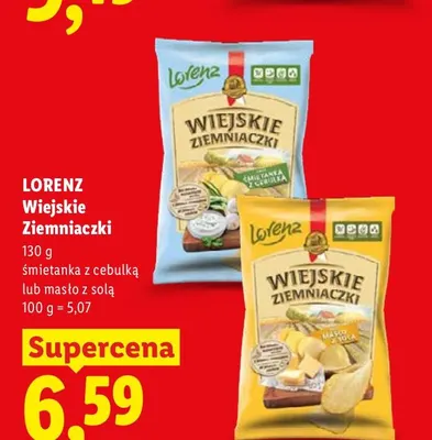 Chipsy Wiejskie Ziemniaczki masło z solą Lorenz promocja w Lidl