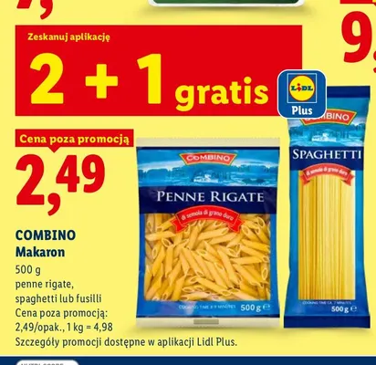 Makaron penne rigate Combino promocja w Lidl