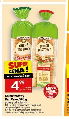 Chleb tostowy pełnoziarnisty Dan Cake promocja w Twój Market