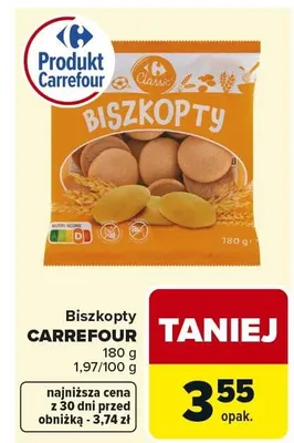Biszkopty CARREFOUR 180 g promocja w Carrefour