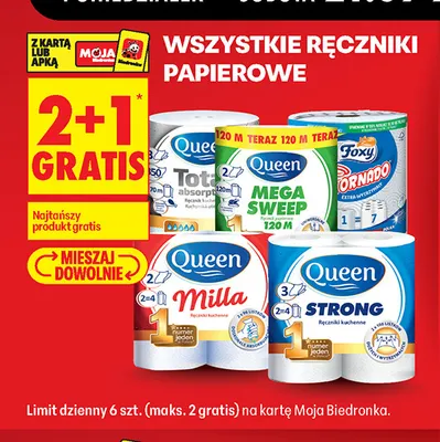 Ręcznik papierowy Mega Sweep Queen promocja w Biedronka